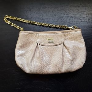 Coach metallic chain wristlet